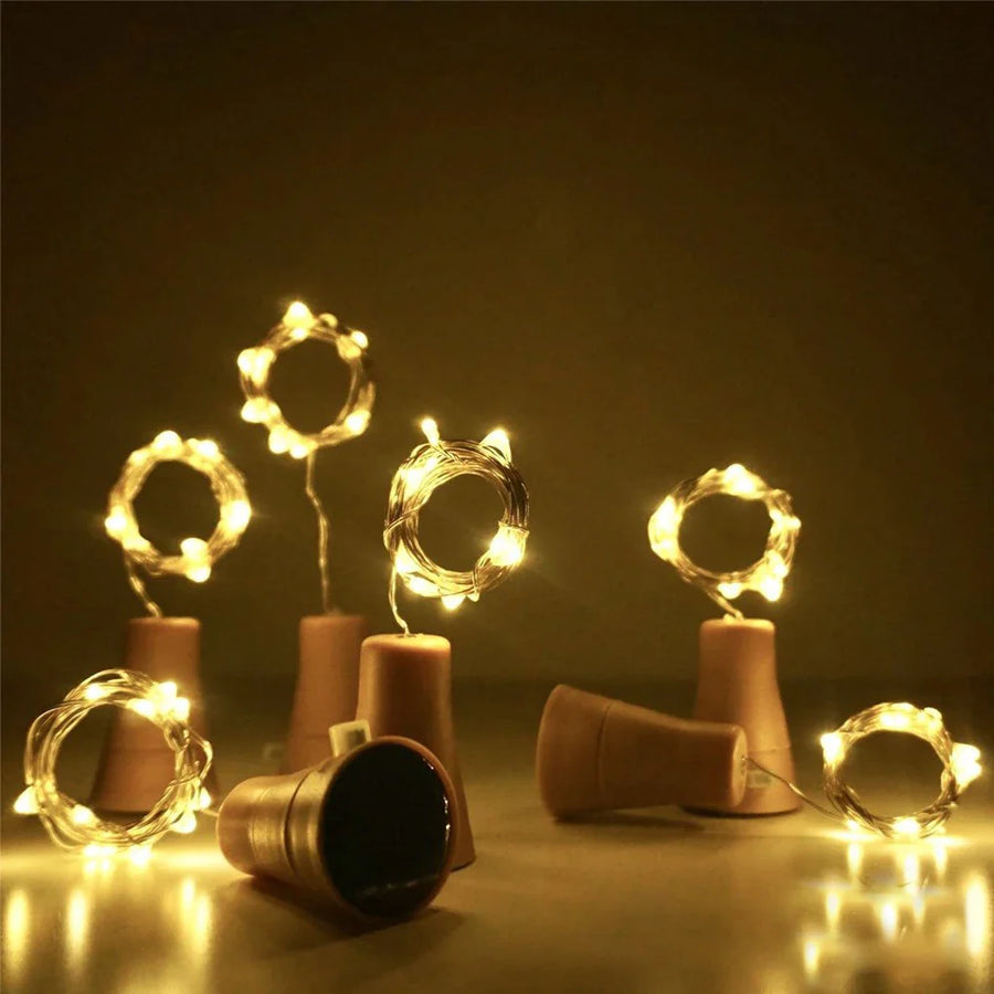 Solar-Powered Bottle Cork String Lights - Image 1