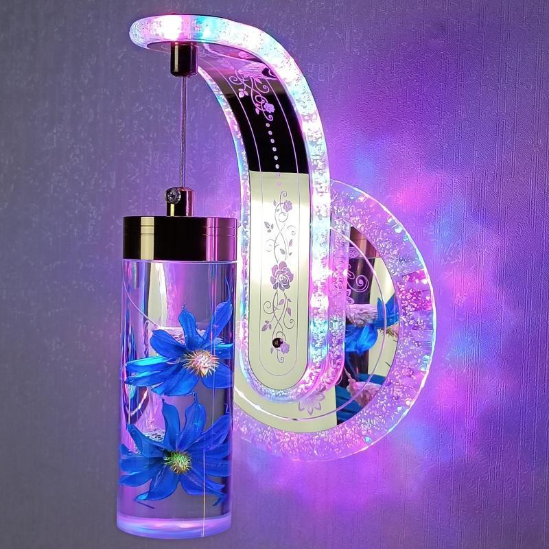 Elegant Crystal Flower Dimming Wall Lamp - Image 16