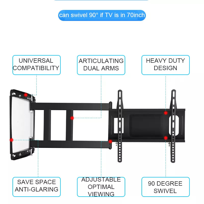 Adjustable Steady Hold High-Power Long Reach TV Wall Mount