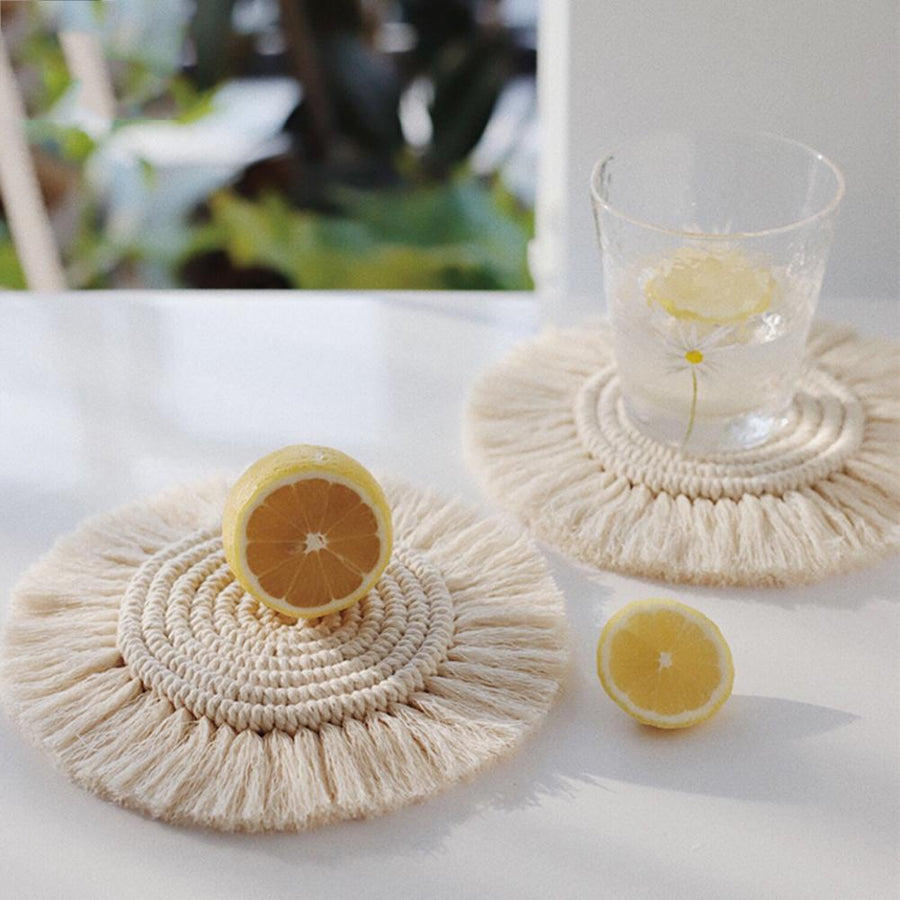 Nordic Macrame Cup Cloth Coaster - Image 1