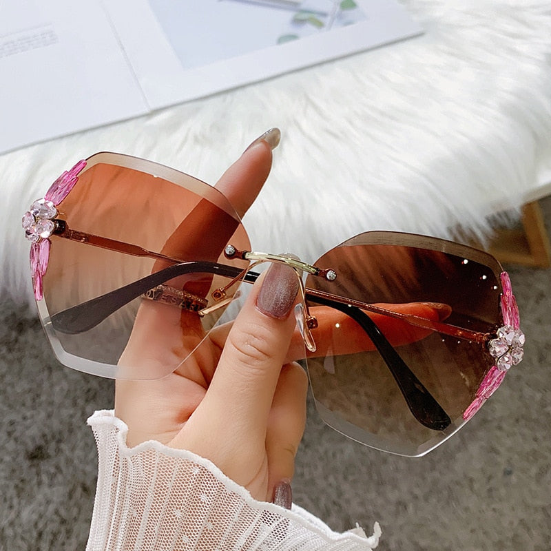 Fancy Women Rhinestone Sunglasses - Image 1