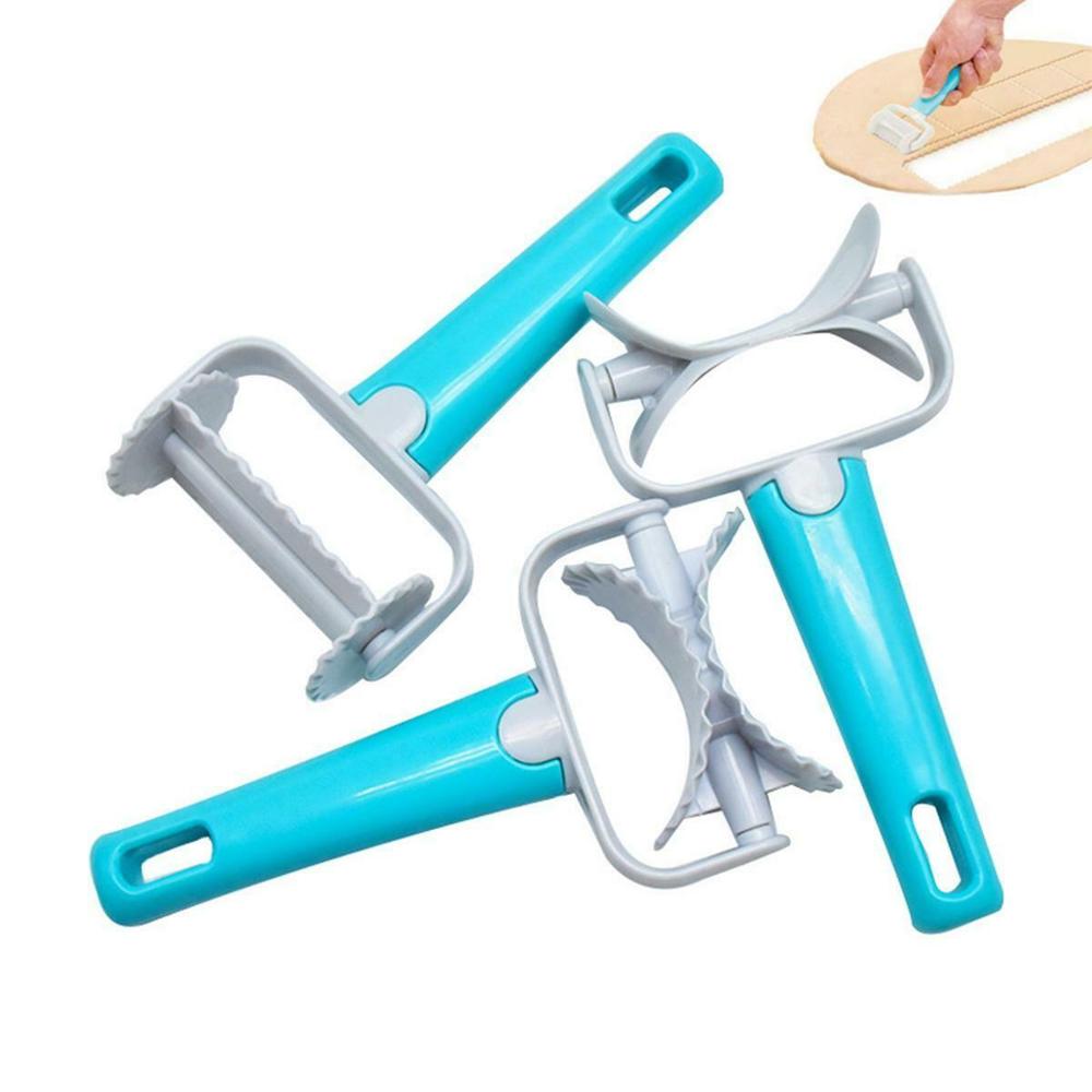 3Pcs Cake Decorating Dough Cutter Roller