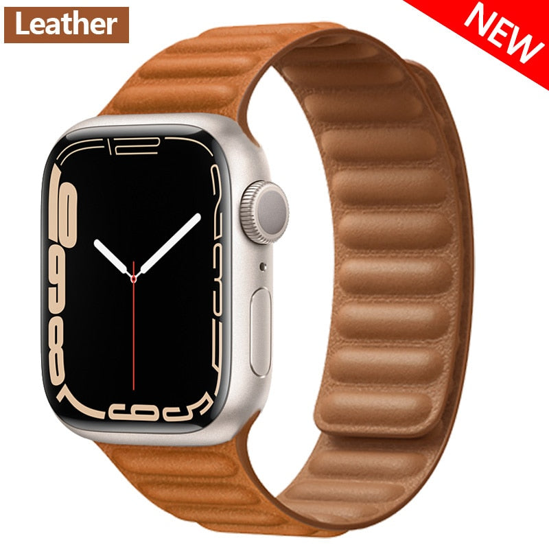 Magnetic Strap Leather Smart Watch Band - Image 33