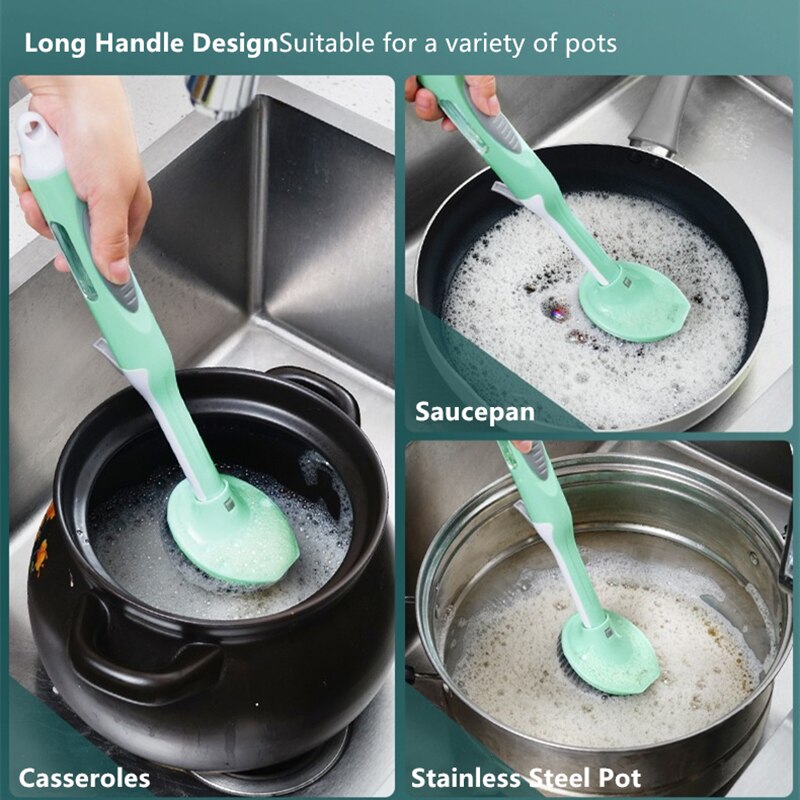 Soap Saver Long Handle Easy Dishwashing Brush - Image 2