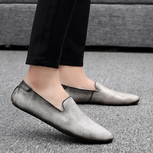 Leather Comfort Slip-on Men Shoes - Image 0