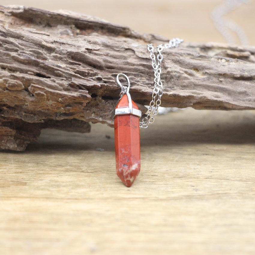 Hexagon Natural Stone Chakra Necklace - Image 5