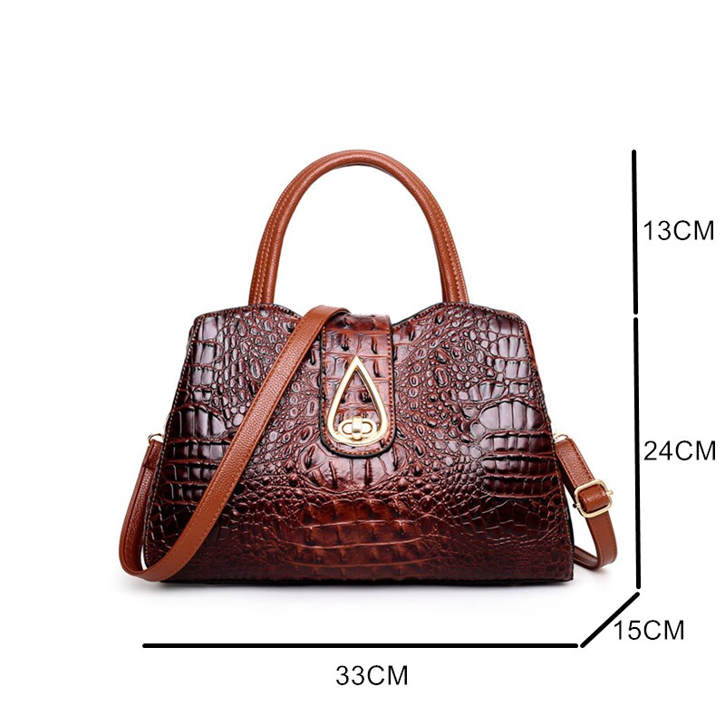 Elegant Crocodile Leather Fashion Handbag for Women - Image 7