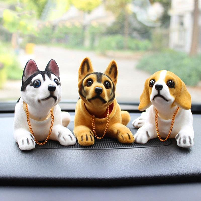 Cute Head Shaking Dogs Car Decor