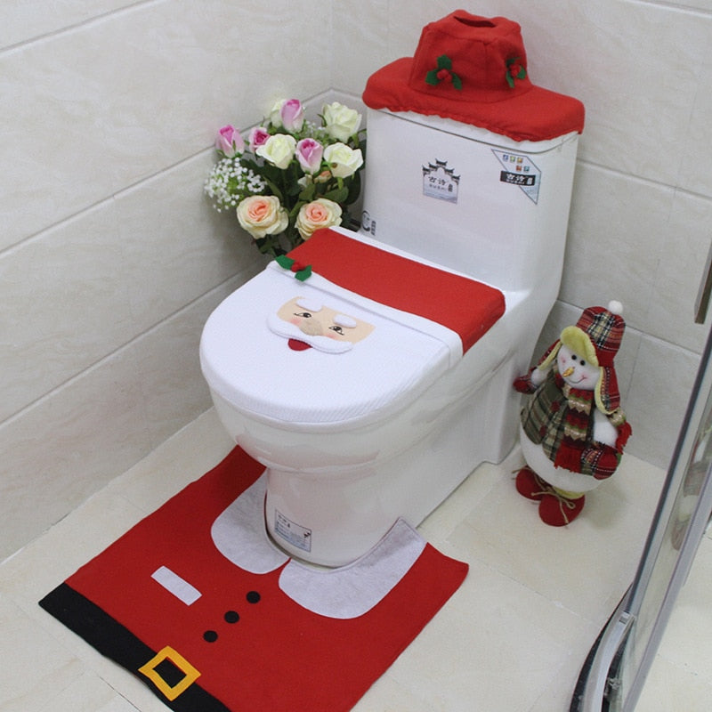 3pcs Fancy Santa Claus Toilet Seat Covers - Image 0