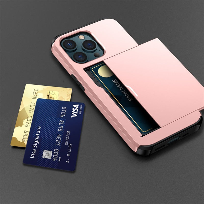 Business Armor Slide Wallet iPhone Case