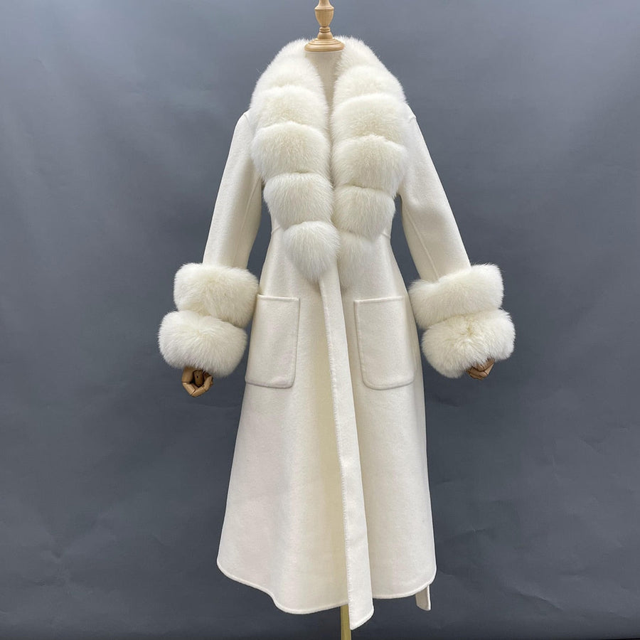 Classy Ladies Collar Cuff Long Coat - Image 5