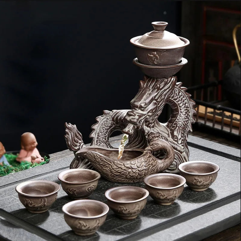 Ceramic Portable Traditional Dragon Tea Set - Image 0