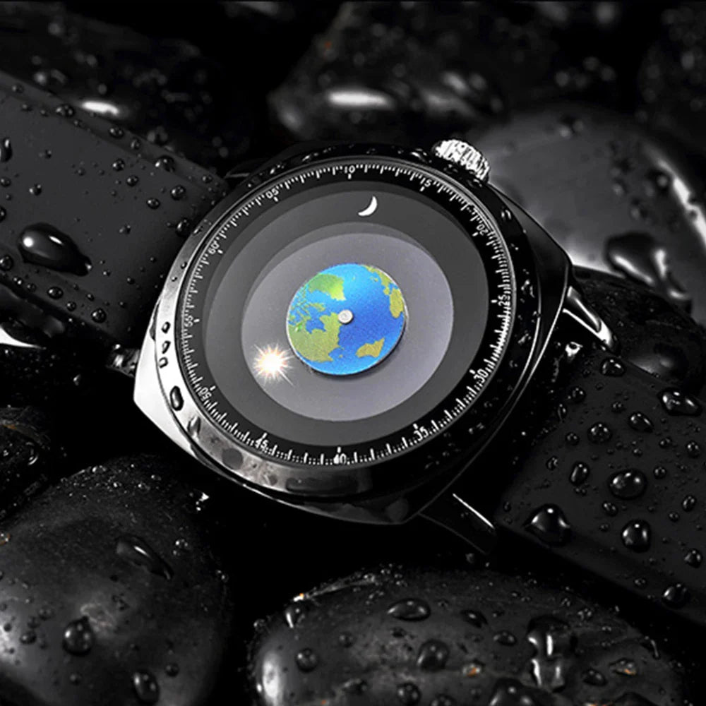 Rotating Earth Galactic Quartz Watch