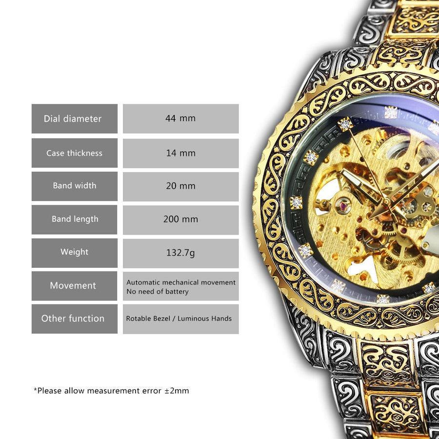 Retro Lux Hand-Engraved Automatic Mechanic Watch - Image 3