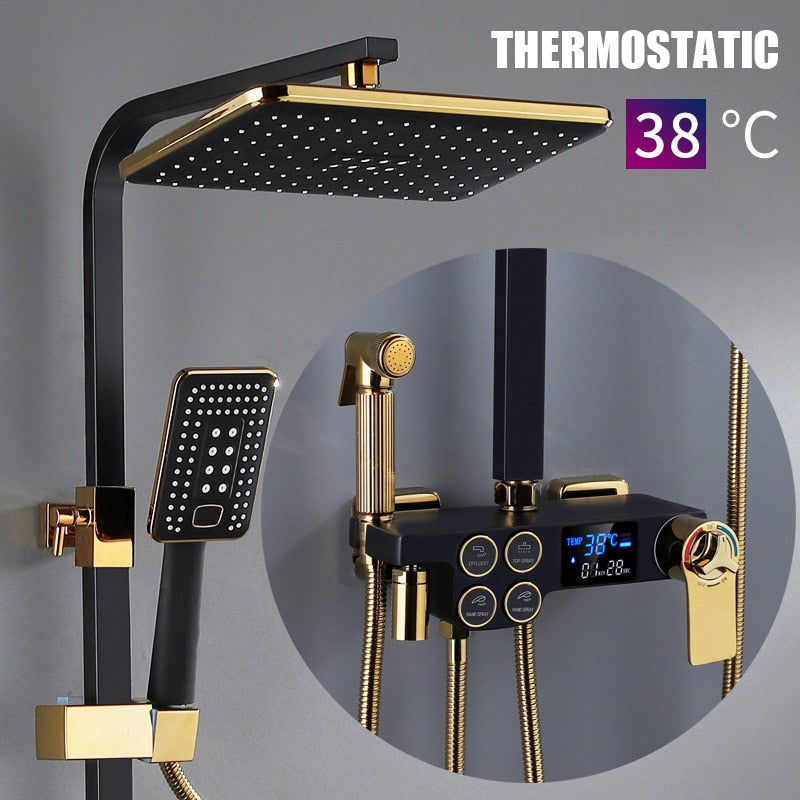 Elegant Digital Wall Mounted Smart Thermostatic Bath Faucet - Image 4