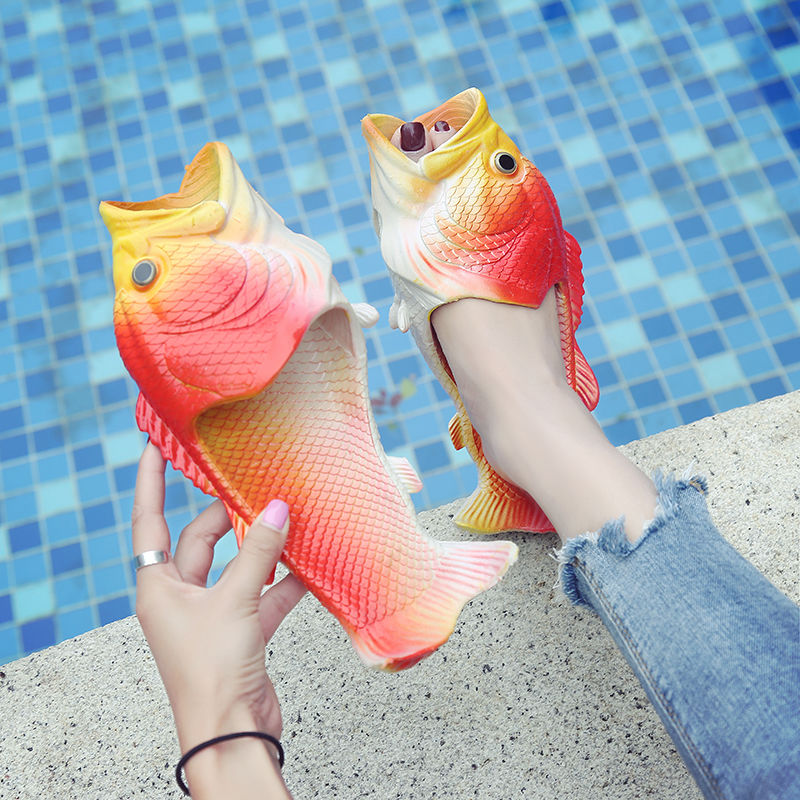 Realistic Unisex Fish Slippers - Image 0