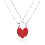 Magnetic Abstract Heart Couple's Necklace