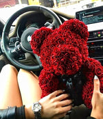 Artificial Rose Flowers Teddy Bear