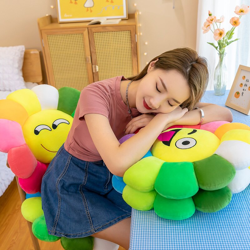 Colorful Sunflower Plush Comfy Seat Cushion - Image 4