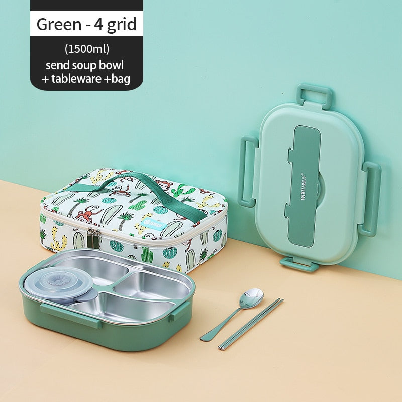 Stainless Steel Multi Compartment Kids Lunch Box