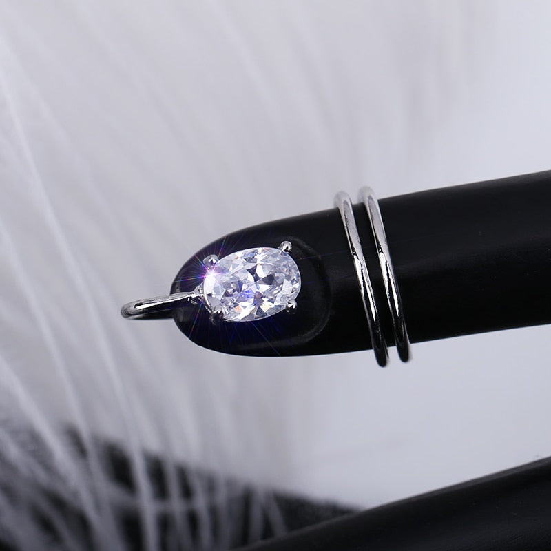 Sleek Line Gothic Metal Thin Nail Rings