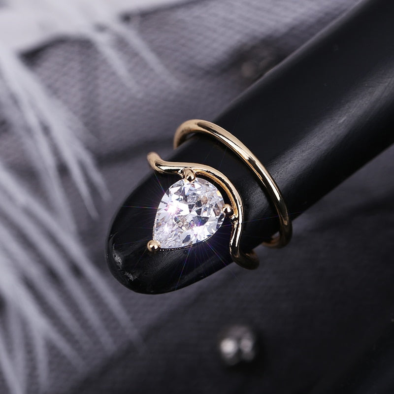 Sleek Line Gothic Metal Thin Nail Rings - Image 4