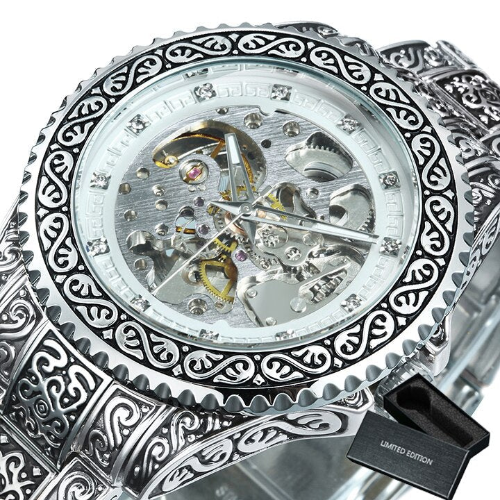 Retro Lux Hand-Engraved Automatic Mechanic Watch - Image 9
