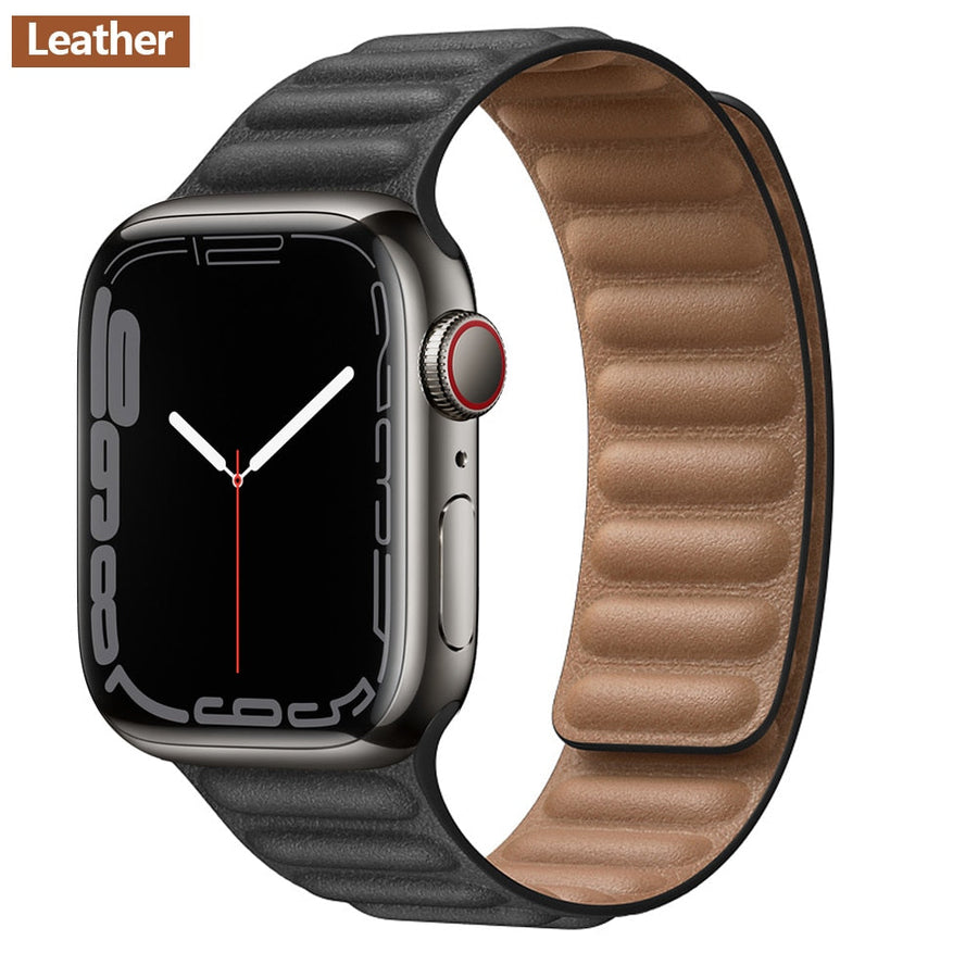Magnetic Strap Leather Smart Watch Band - Image 12