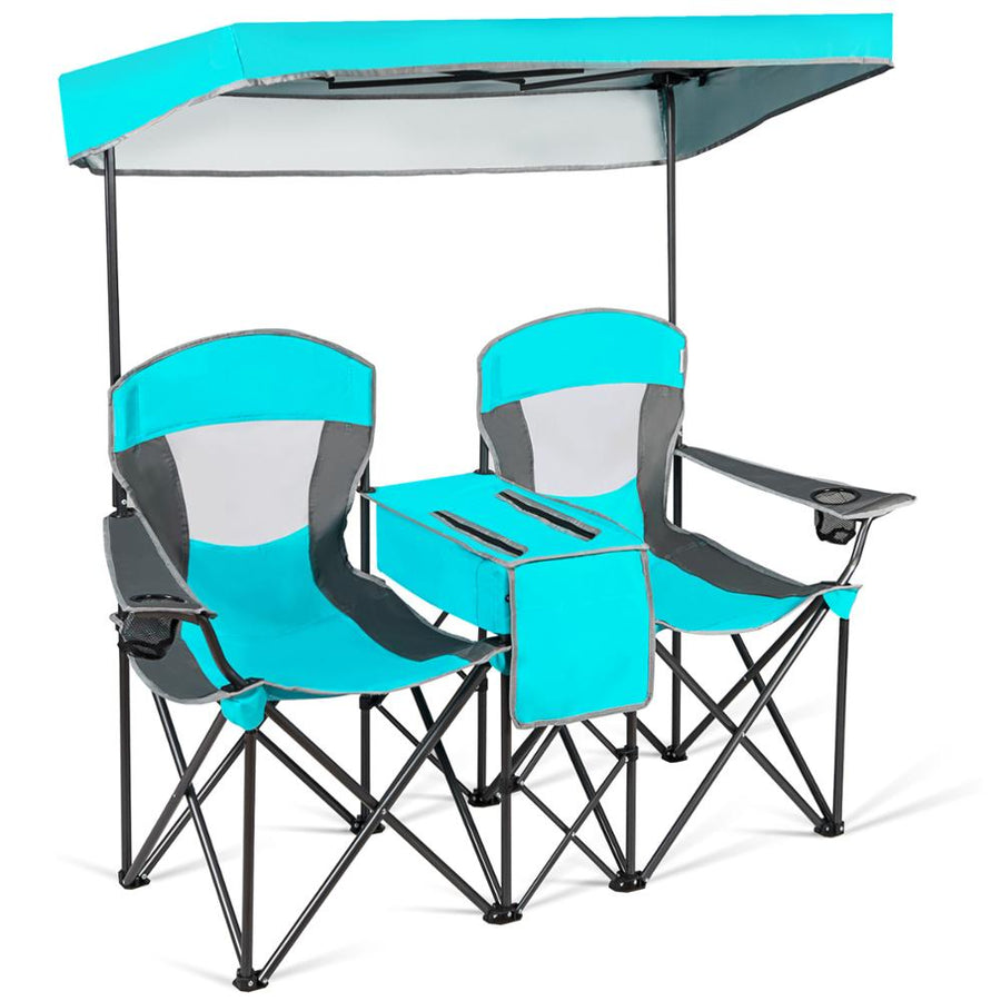 Double Folding Built-in Ice Box Camping Chair - Image 9
