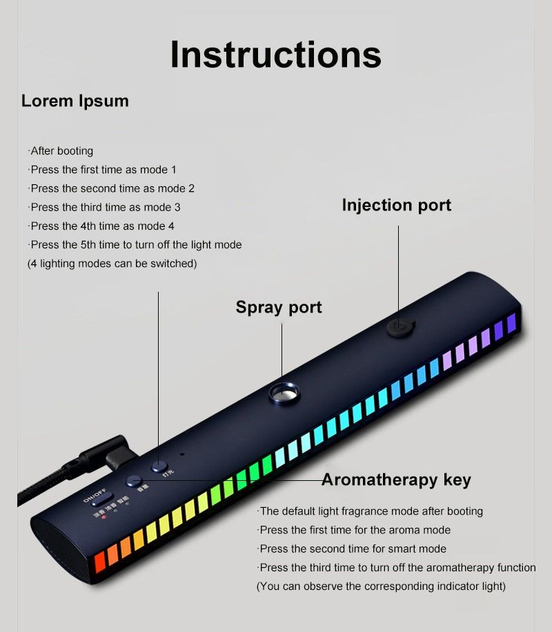 Aromatherapy Car RGB Rhythm Light