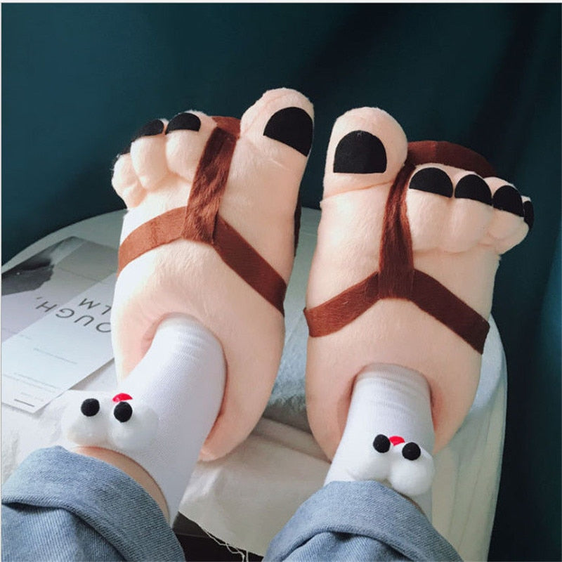 Funny Giant Foot Plush Winter Oversized Slipper - Image 9