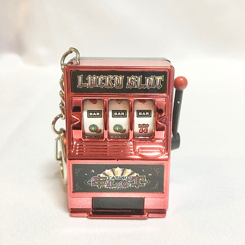 Mini Slot Machine Anti Stress Toy Keychain