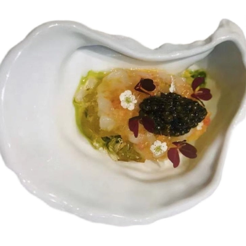 Oyster Shaped Ceramic Plate