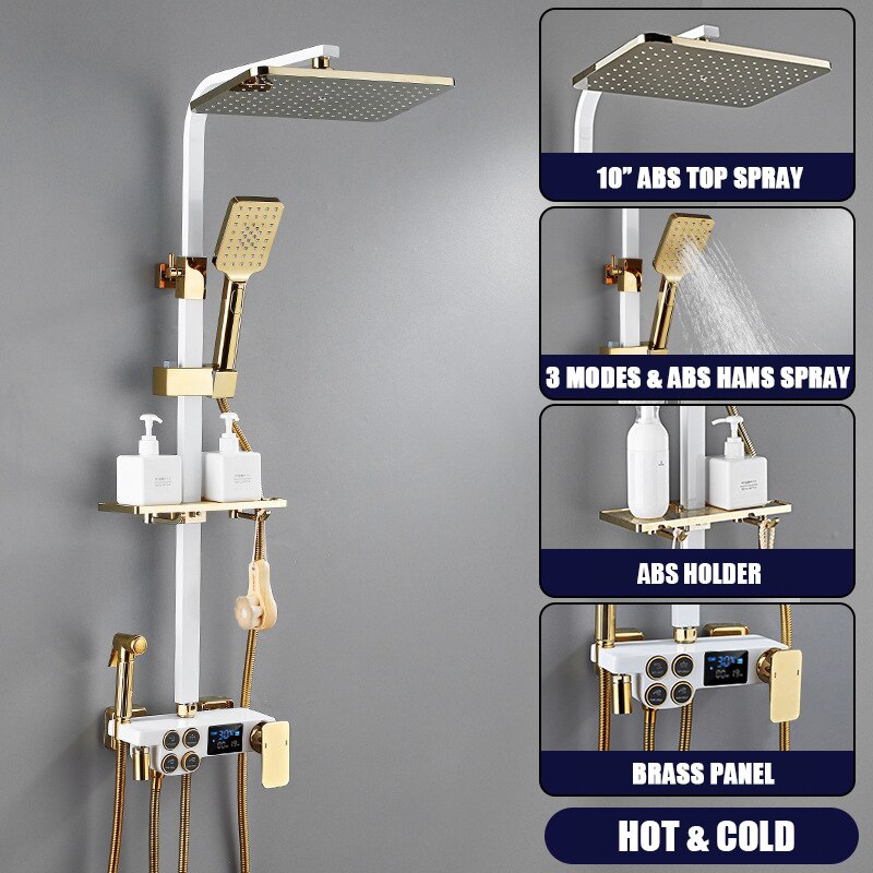 Elegant Digital Wall Mounted Smart Thermostatic Bath Faucet - Image 3