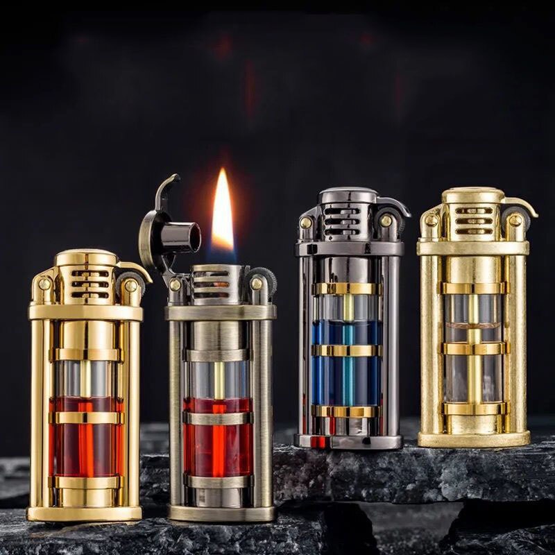Transparent Windproof Metal Kerosene Flame Fusion Lighter - Image 5