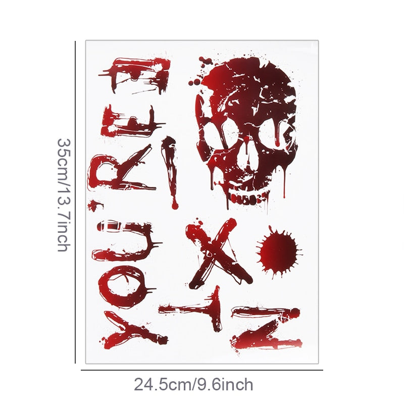 Bloody Handprint Stickers Halloween Decor