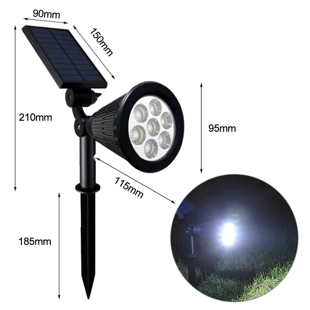 Solar-Powered Colorful Adjustable Garden Spotlight