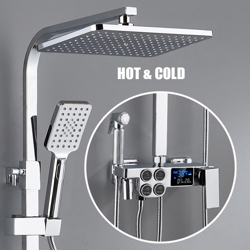 Elegant Digital Wall Mounted Smart Thermostatic Bath Faucet - Image 16