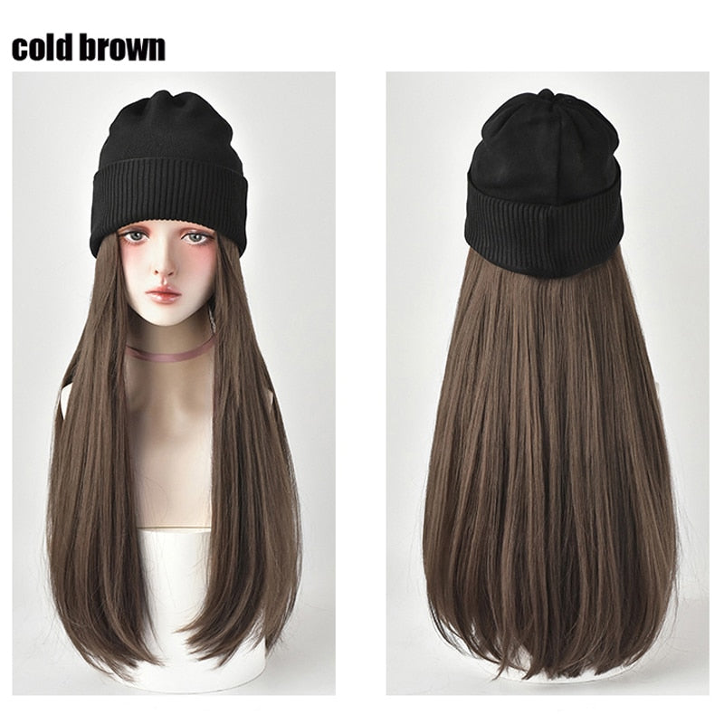 Knitted Long Hair Wig Beanie - Image 19