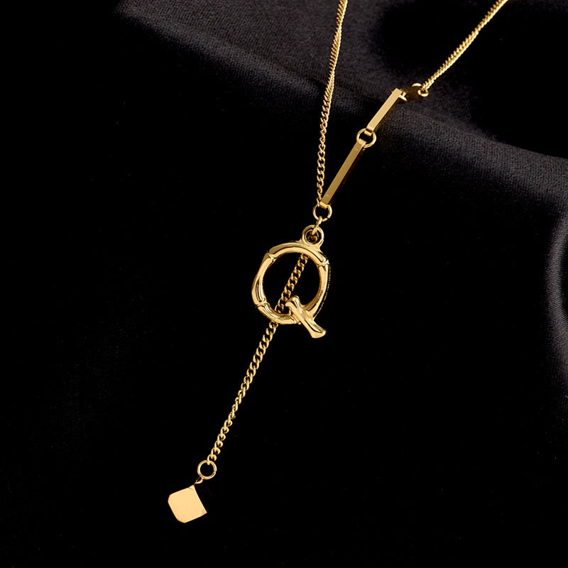 Charming Initials Letter Necklace - Image 19
