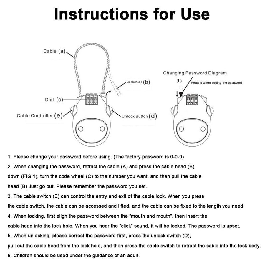 Telescopic Steel Wire Code Lock - Image 8