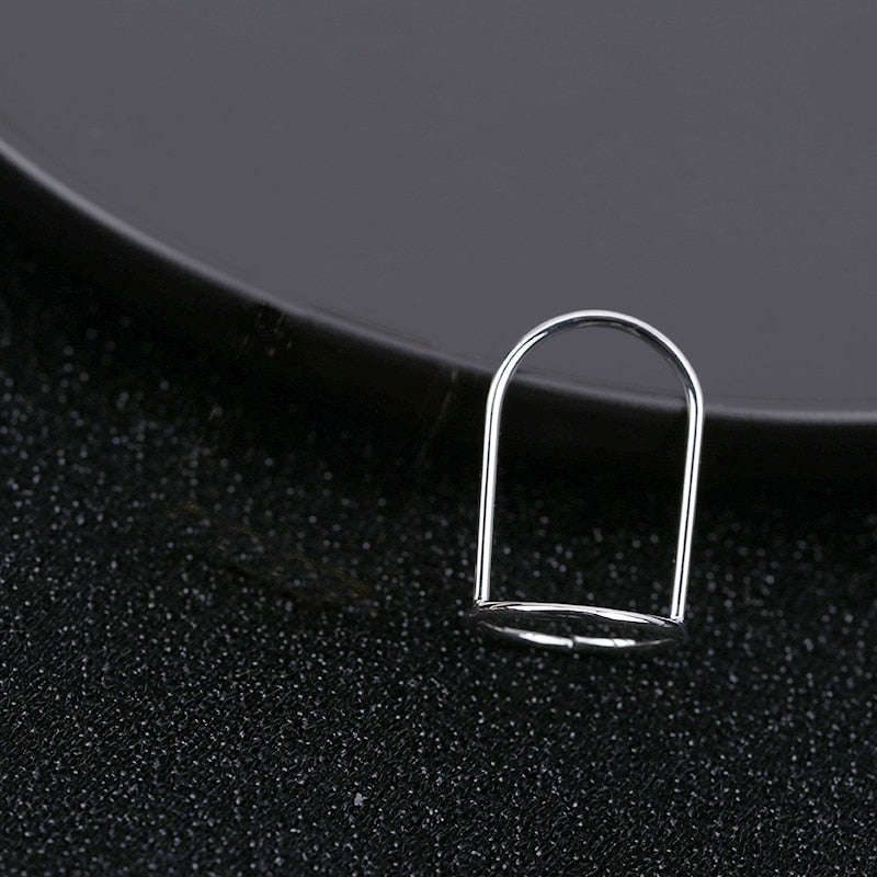 Sleek Line Gothic Metal Thin Nail Rings