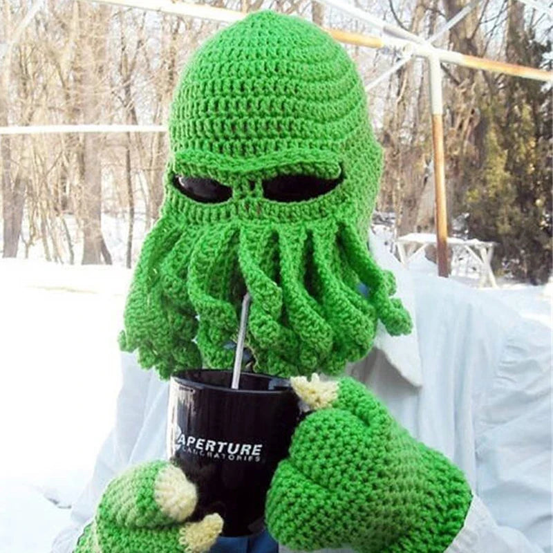 Octopus Tentacle Knitted Face Winter Mask - Image 0