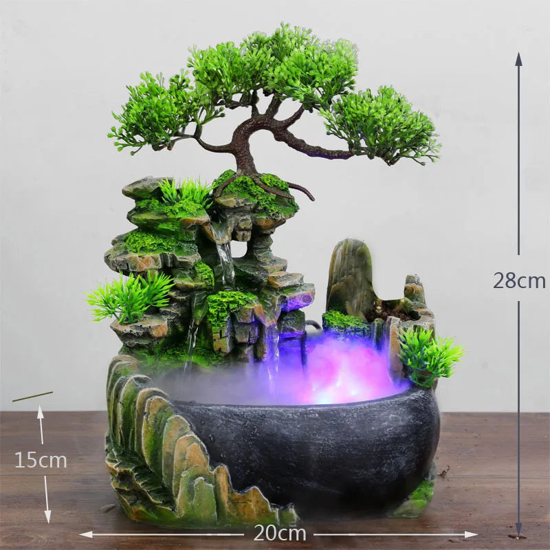 LED Waterfall Color-Changing Relaxing Fountain