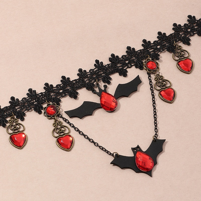 Red Bat Halloween Necklace - Image 9