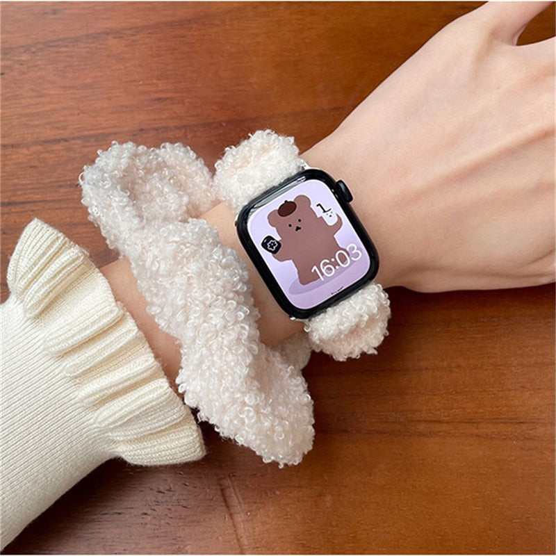 Cozy Plush Smart Watch Wristband - Image 2