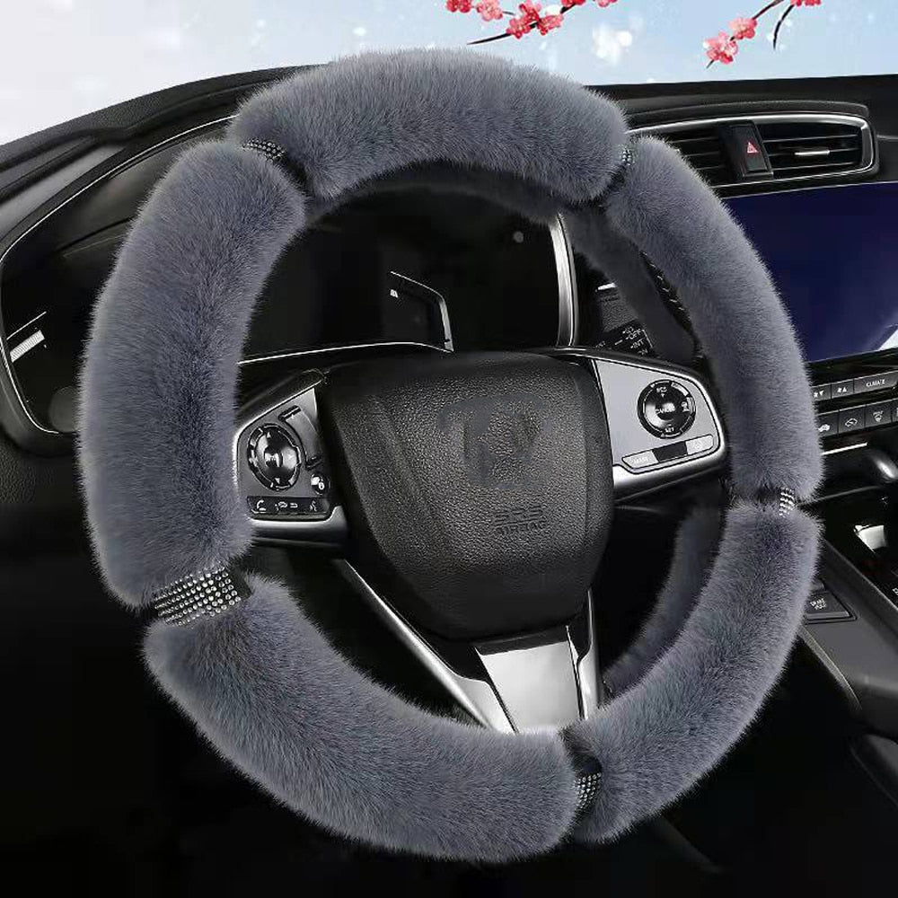 Cozy Car Plush Wheel Cover