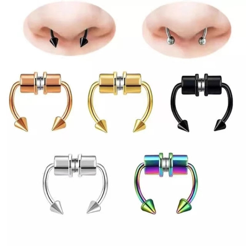 Stainless Steel Magnetic Fake Nose Piercing - Image 12