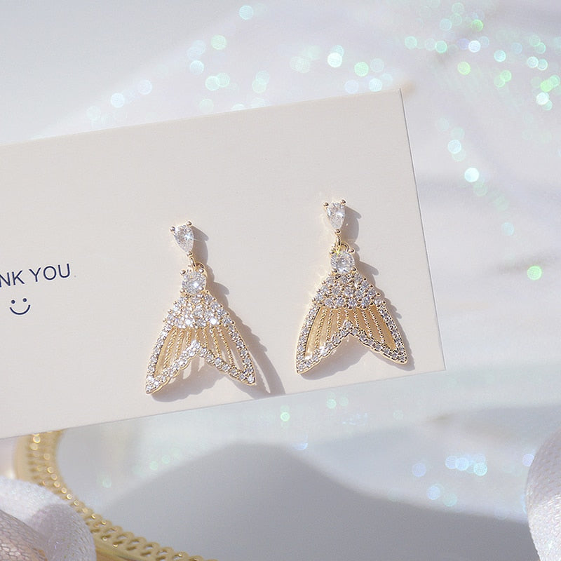 Crystal Fish Tail Earrings - Image 6