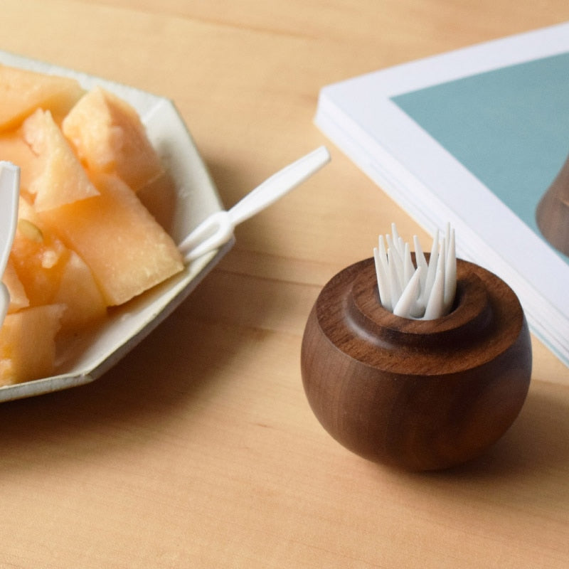 Wooden Pear Toothpick Holder